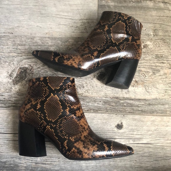 Jeffrey Campbell Final Snake Print Python Boots - Picture 2 of 7